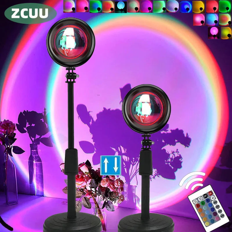 Sunset Projector Lamp Rainbow Atmosphere Night Light For Bedroom